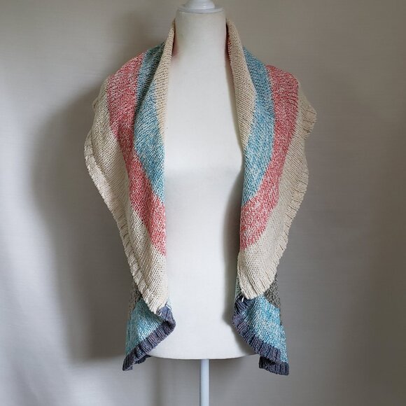 Colorblock Knit Colorblock Open Cardigan CABI Size Small Boho Aztec Western - Picture 4 of 6